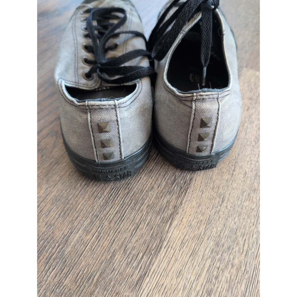 Converse Chuck Taylor All Star Sz 11  Low Top Canvas Denim Grey/Black Studs - Picture 5 of 16